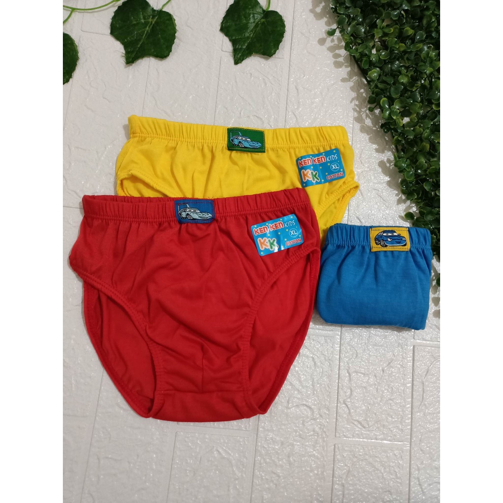 CD Celana Dalam Anak Cowok Laki laki Polos Bordir isi 3 Pcs | Size S M L XL