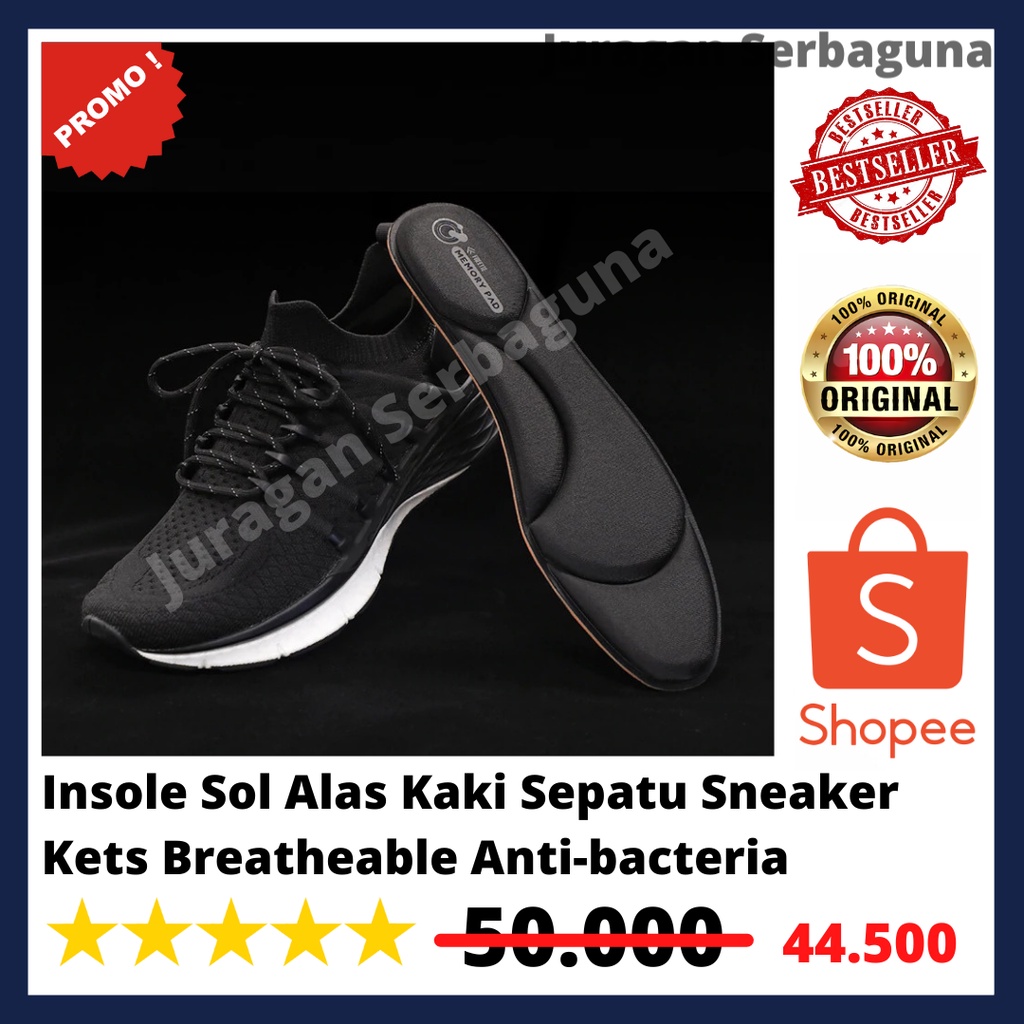 Insole Sol Alas Kaki Sepatu Sneaker Kets Breatheable Anti-bacteria