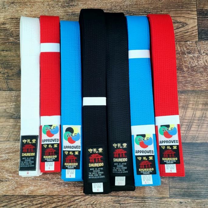 Sabuk Shureido Karate Belt (WKF Kata / Kumite / Putih / Black Belt)