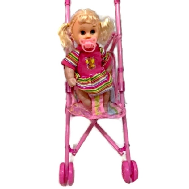 Mainan Anak Perempuan Boneka Bayi Stoller Bisa Nangis