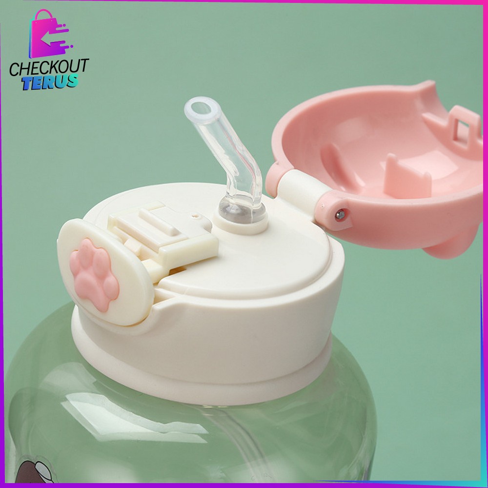 CT C711 Botol Minum Anak Sekolah Motif Karakter 650ML Anti Tumpah Pouch Tumbler Minum Balita Anak TK Sedotan Tali Panjang Serbaguna