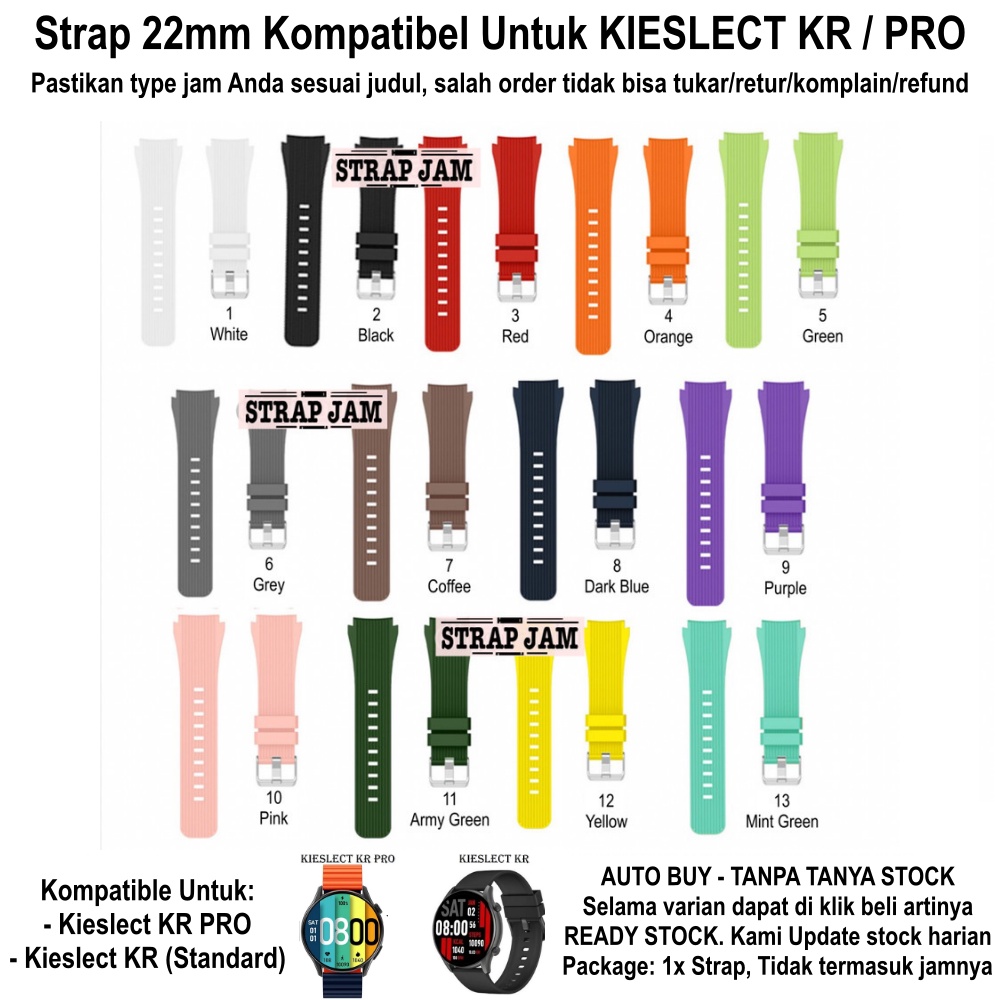 M46 Tali Jam Tangan Rubber 22mm Kieslect KR Pro - Strap Silikon Pangkal Lebar