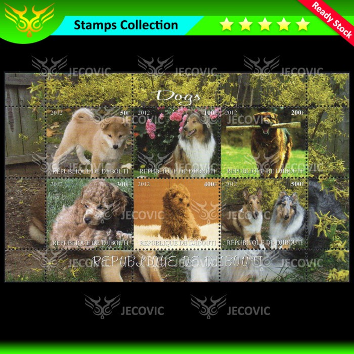 

Djibouti Dogs 2nd Series 2012, Prangko Souvenir Sheets