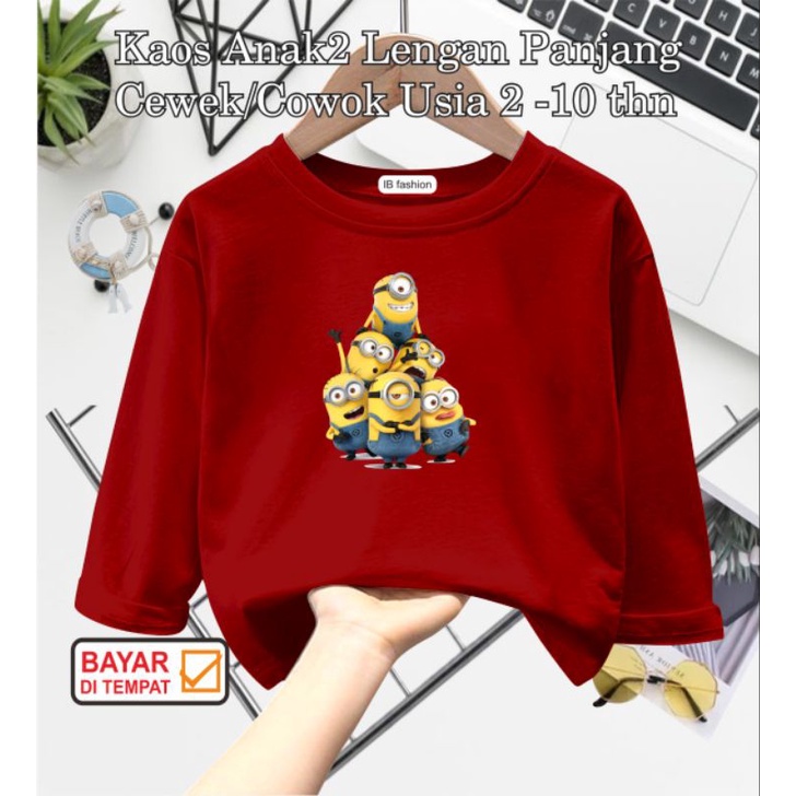((IB))KAOS ANAK UNISEX PANJANG/M1N10N DIGITAL SABLON