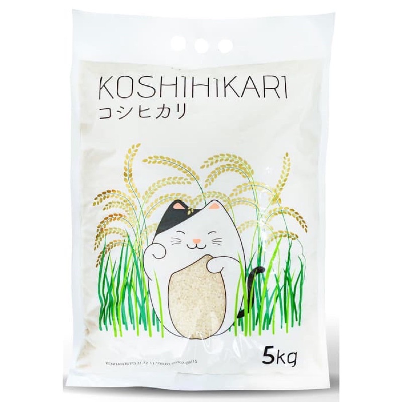 Koshihikari Beras Jepang 5KG Beras pulen - Japonica Rice Koshihikari nasi hokben - Nasi Jepang