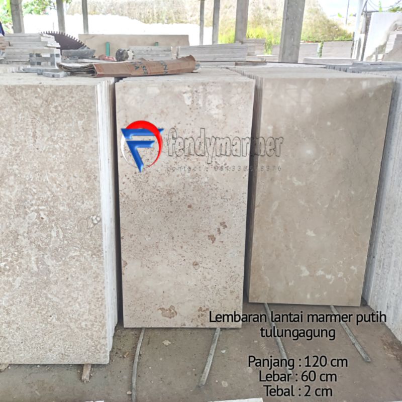 Lembaran lantai batu alam asli batu marmer putih tulungagung 120x60 harga permeter