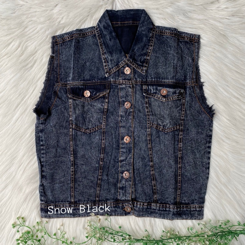 Rompi Jeans Jaket Vintage Wanita Vian Vest Outfit Terbaru Wanita | Outfit Remaja Terbaru Kekinian