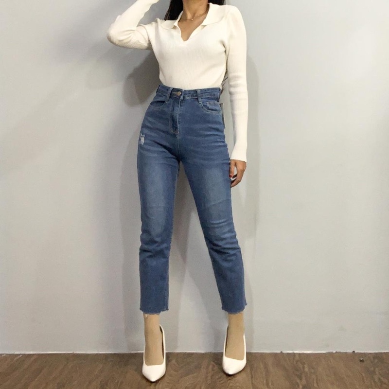 [LUXE.DLABEL] - E49 Jeans | Celana panjang Highwaist wanita Jeans import premium Jeans wanita polos ripped jeans High waist jeans wanita bkk Skinny Jeans High waist Baggy jeans Wideleg Jeans Kulot jeans Boyfriend jeans Wanita Kargo Jeans