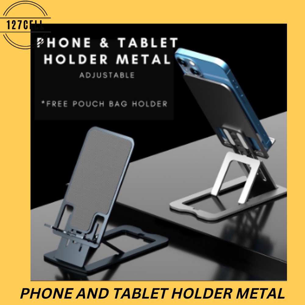 Phone Holder Stand Folding Desktop Phone Stand Phone Tablet Holder Metal Stand Hp Dudukan Foldable Adjustable Height