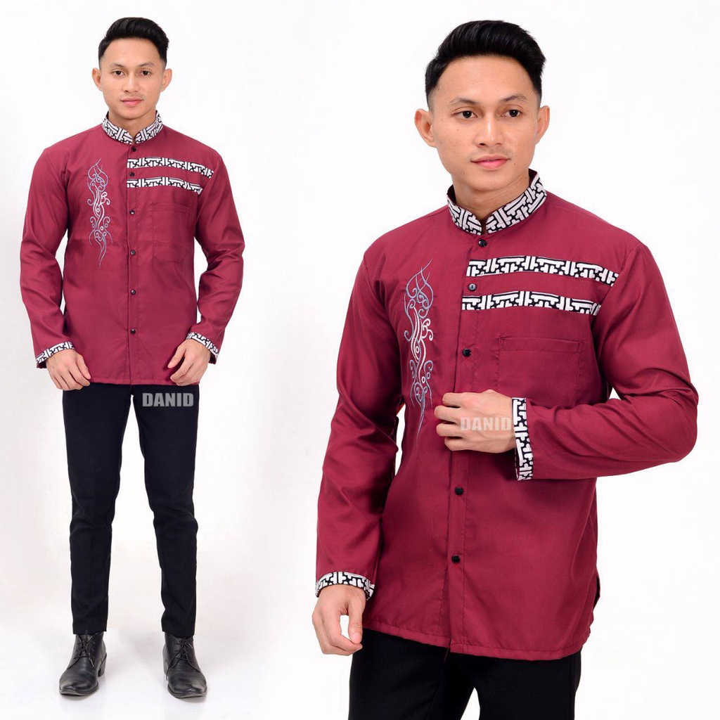 Baju Koko Pria Dewasa Lengan Pendek Fashion Muslim Tebaru Amanah - RASYID