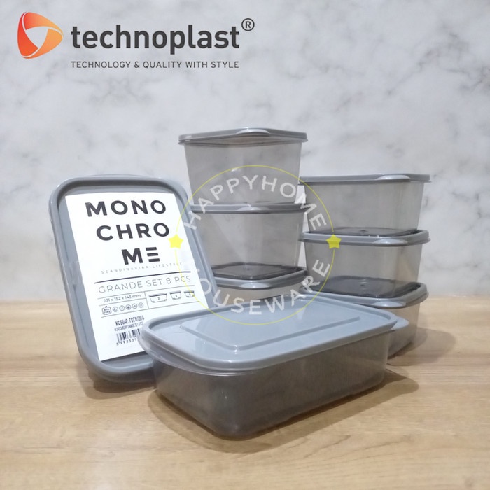 Jual Technoplast Monochrome Azumi Grande Set Of Pc Sealware Penyimpanan Shopee Indonesia