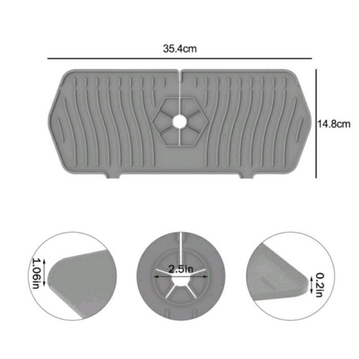FMFIT Kitchen Sink Faucet Handle Drip Catcher Silicone Mat Tray Washable