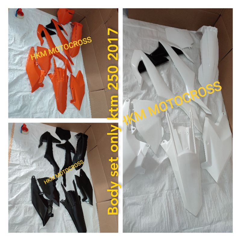 Body fullset bodi set bodi fulset ktm 250 2017 bahan asli plastik tebal lentur body kit ktm 250 tanp