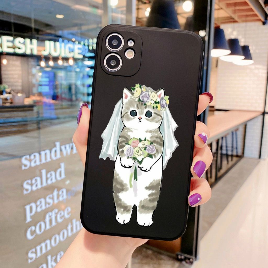 Softcase lucu  motif kucing BB32 for Iphone 6 6s 6g 6+ 6s+ 7 8 7+ 8+ X Xs 11 12 13 14+ Plus Pro Max