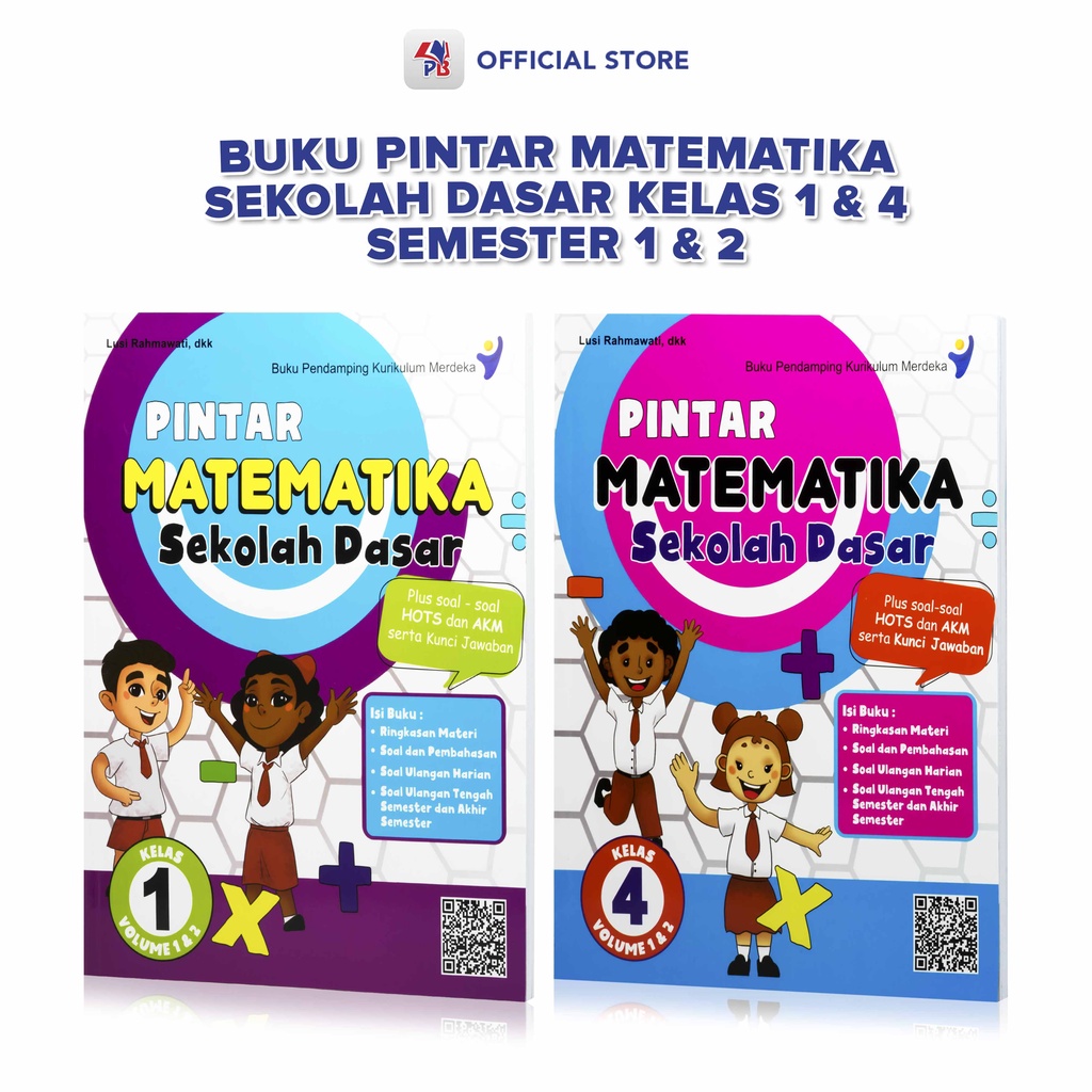 Buku Soal Latihan SD / Pintar Matematika SD Volume 1 Dan 2 Kurikulum Merdeka Semester 1 2 / Giri Uta