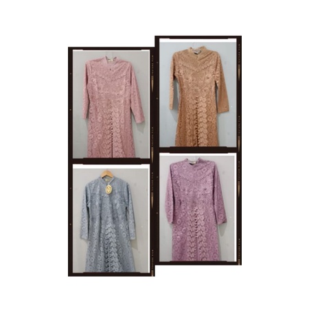 gamis brokat trendy karetan pinggang belakang