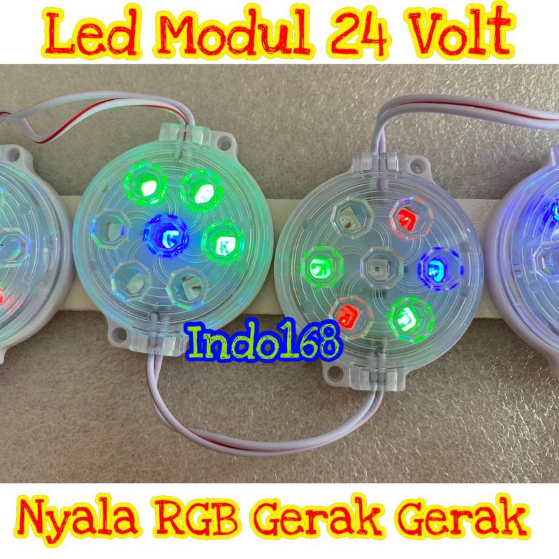 Lampu Led Modul Kolong Truk Bis 24 Volt 7 Led NYALA RGB MODEL.BULAT