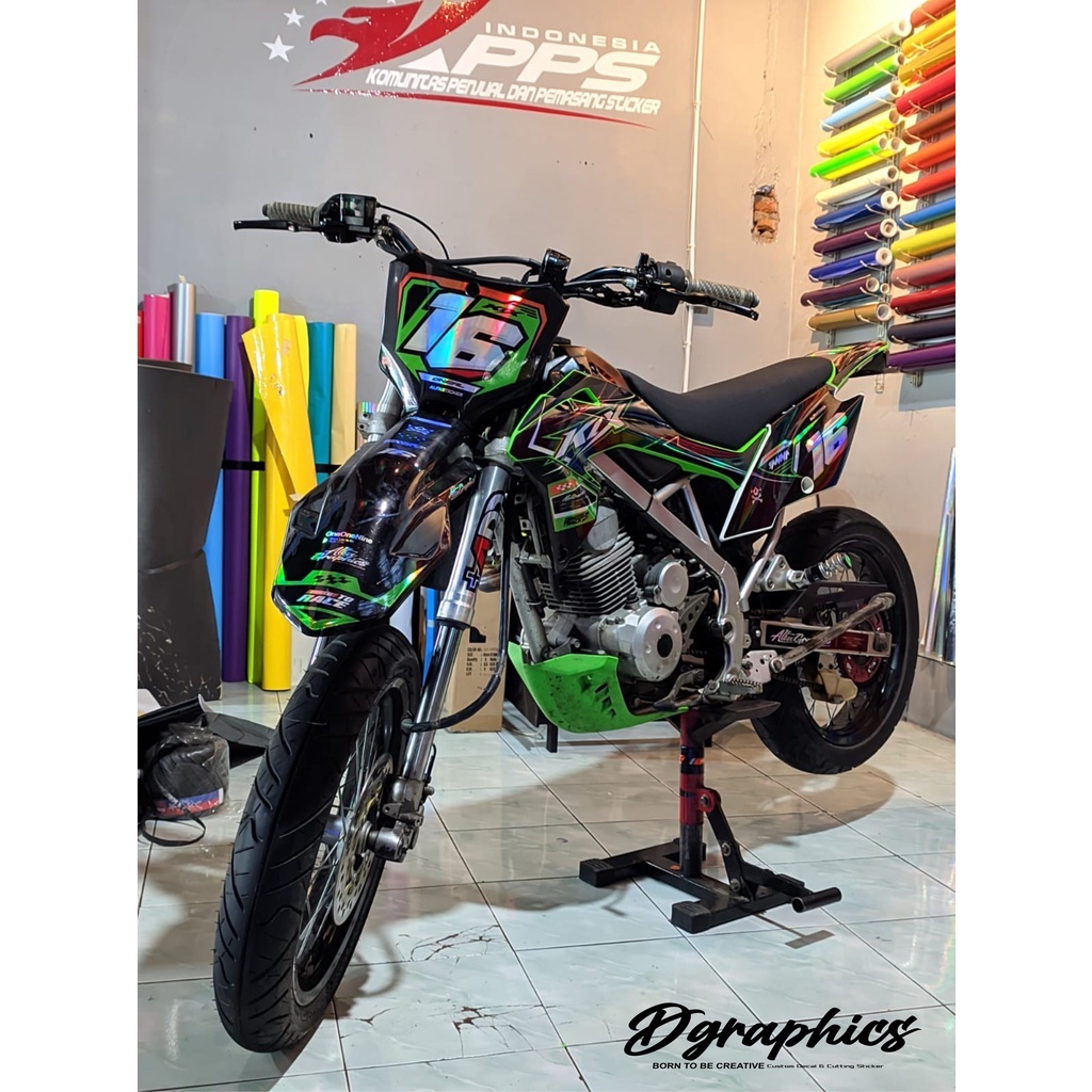 Decal Sticker Trail / Supermoto KLX BF HOLOGRAM Super Glossy KLX 11.16