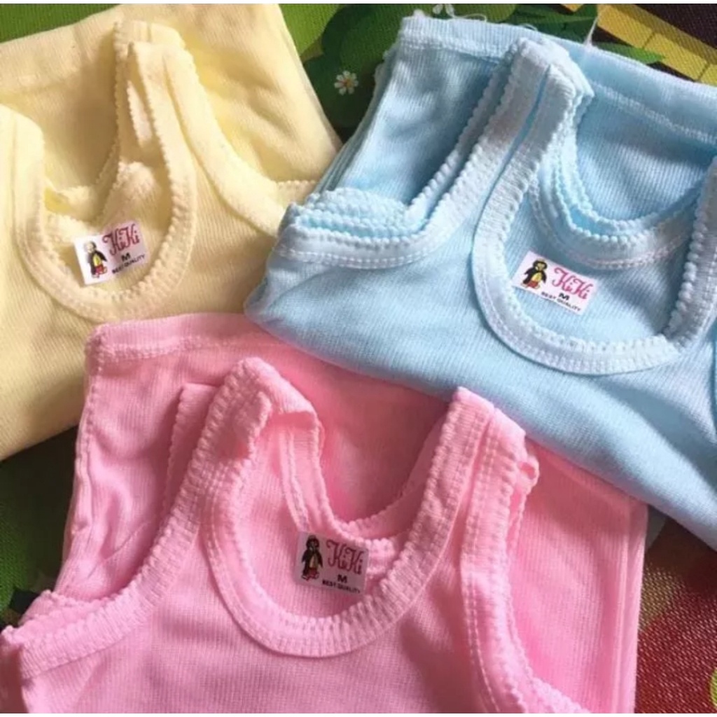 Kaos Dalam Anak Perempuan Laki Laki Polos Singlet Balita Bayi 0-6 Tahun Katun