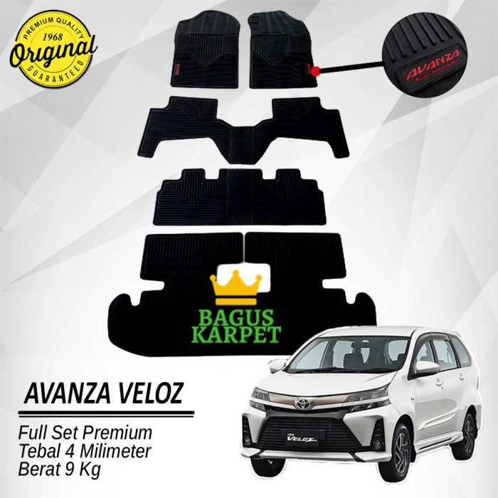 Karpet Mobil Karpet Karet Mobil Toyota Avanza Veloz 2020/2021 Black - Premium