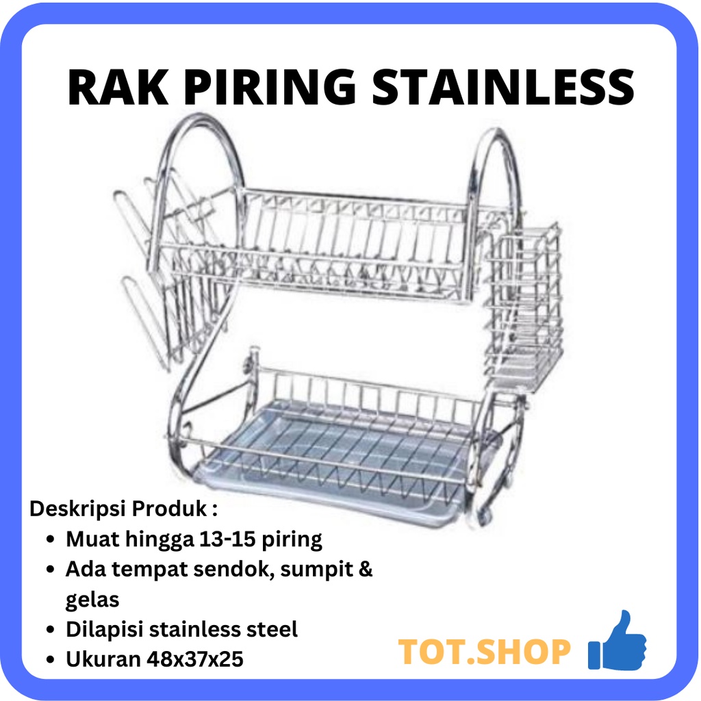 [BESAR] Rak Piring Stainless 2 Susun Kualitas TERBAIK