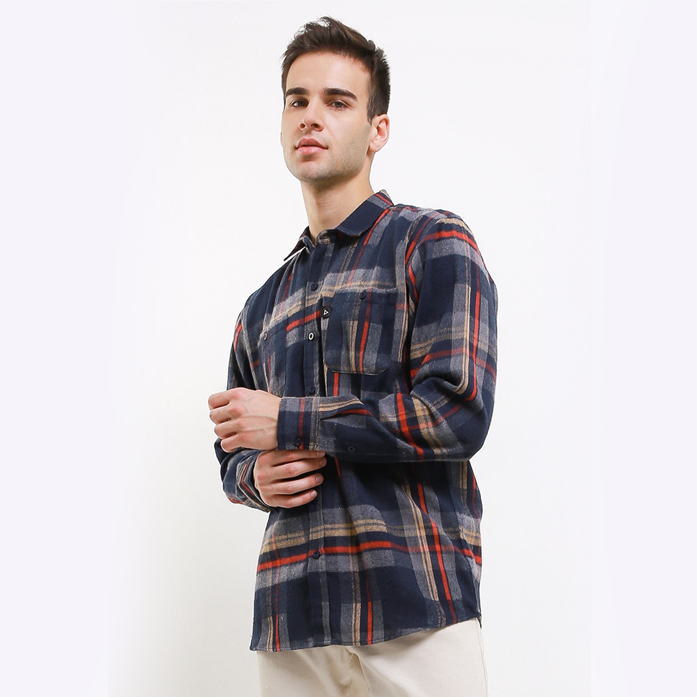 Brand Revolution - Kemeja Lengan Panjang Pria Reguler Loftis Blue