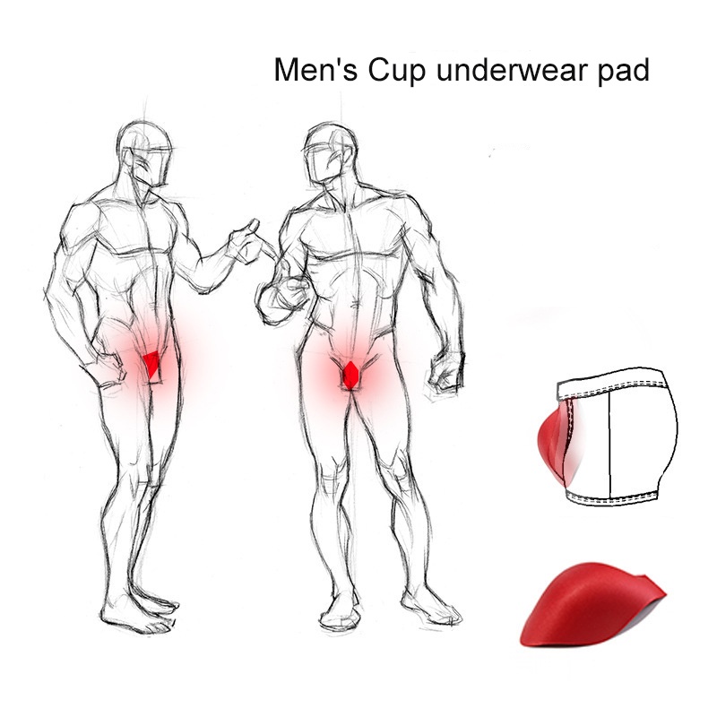 2pcs Bantalan Cup Celana Dalam Pria Bulge Pad Pria Bulge Man Men Pria Cup Pad Enchancer Busa Celana Dalam