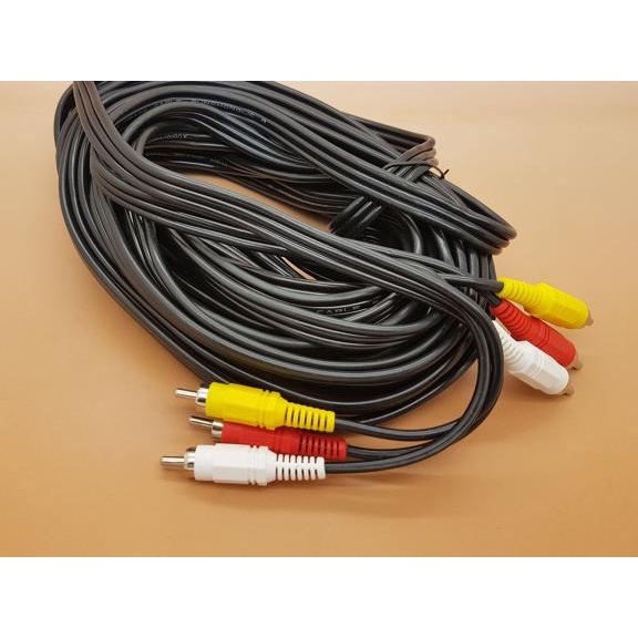 Kabel RCA 3 K 3 Male Panjang 10 meter Merk SUOER 3 jalur ( Cable RCA )