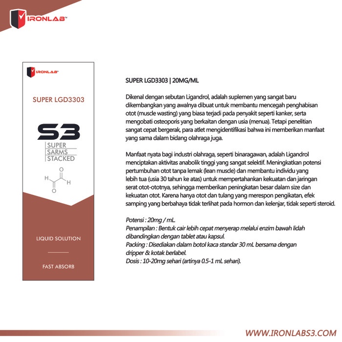 LIGANDROL LGD 3303 SARM SARMS LIQUID IRONLABS3.COM MADE IN UK READY !
