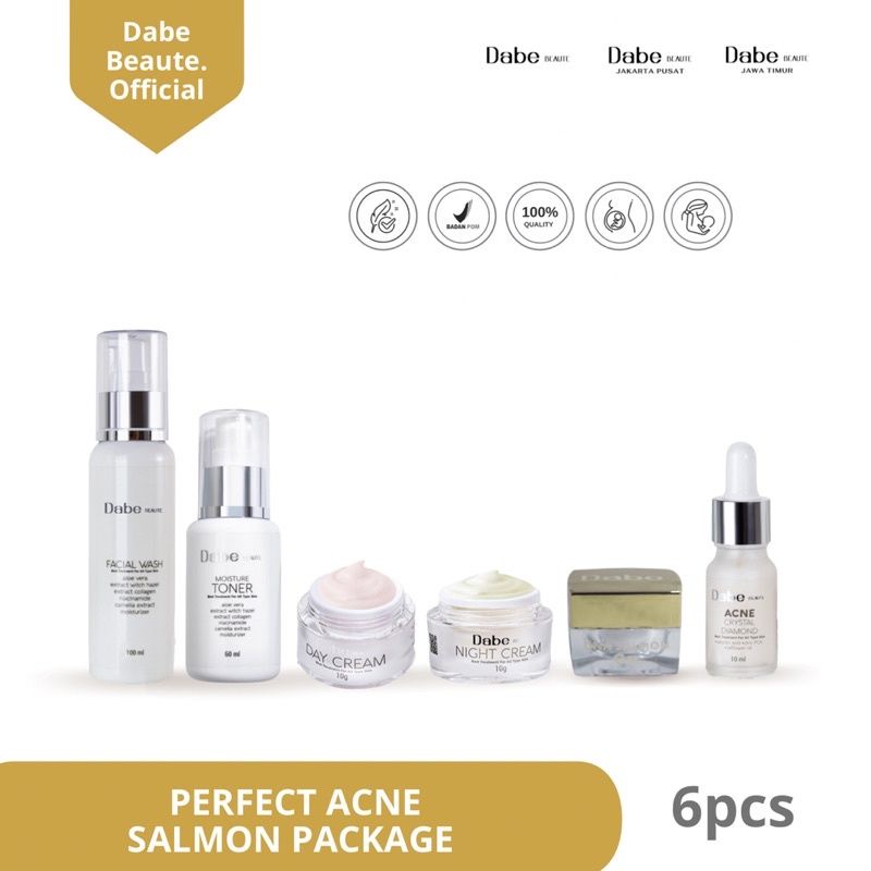 Dabe Beaute Perfect Acne Salmon Package (Paket Basic+Serum Acne+Salmon Jell)