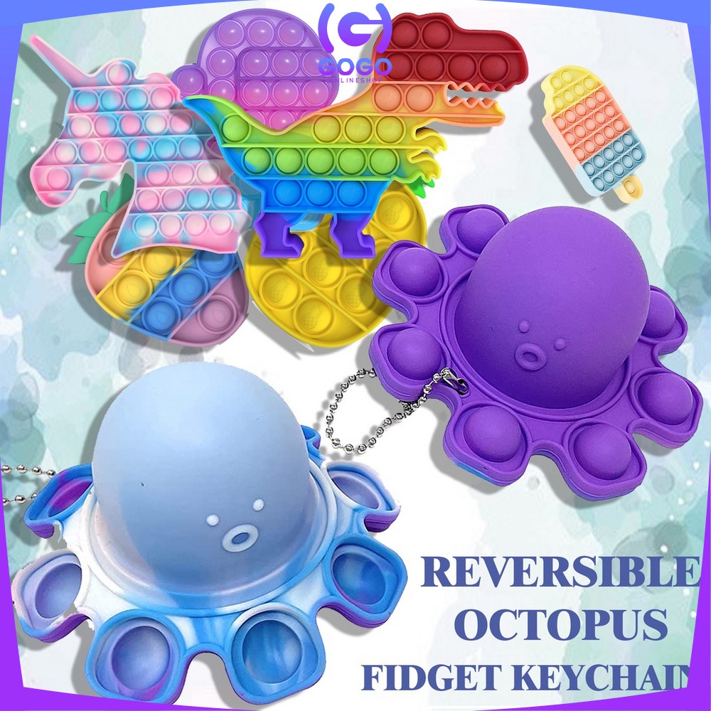 GOGO-M131 Mainan Pop It Rainbow Karakter Fidget Push Pop It Among Us Bulat Tik Tok Pop Its Mainan Anak