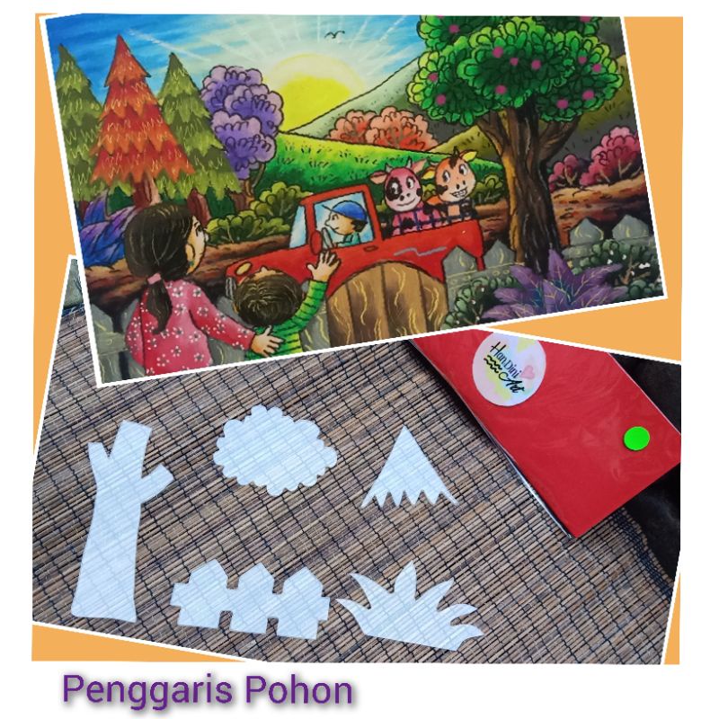 

Set Penggaris Pohon 5 Model Cetakan Pohon Peralatan Menggambar