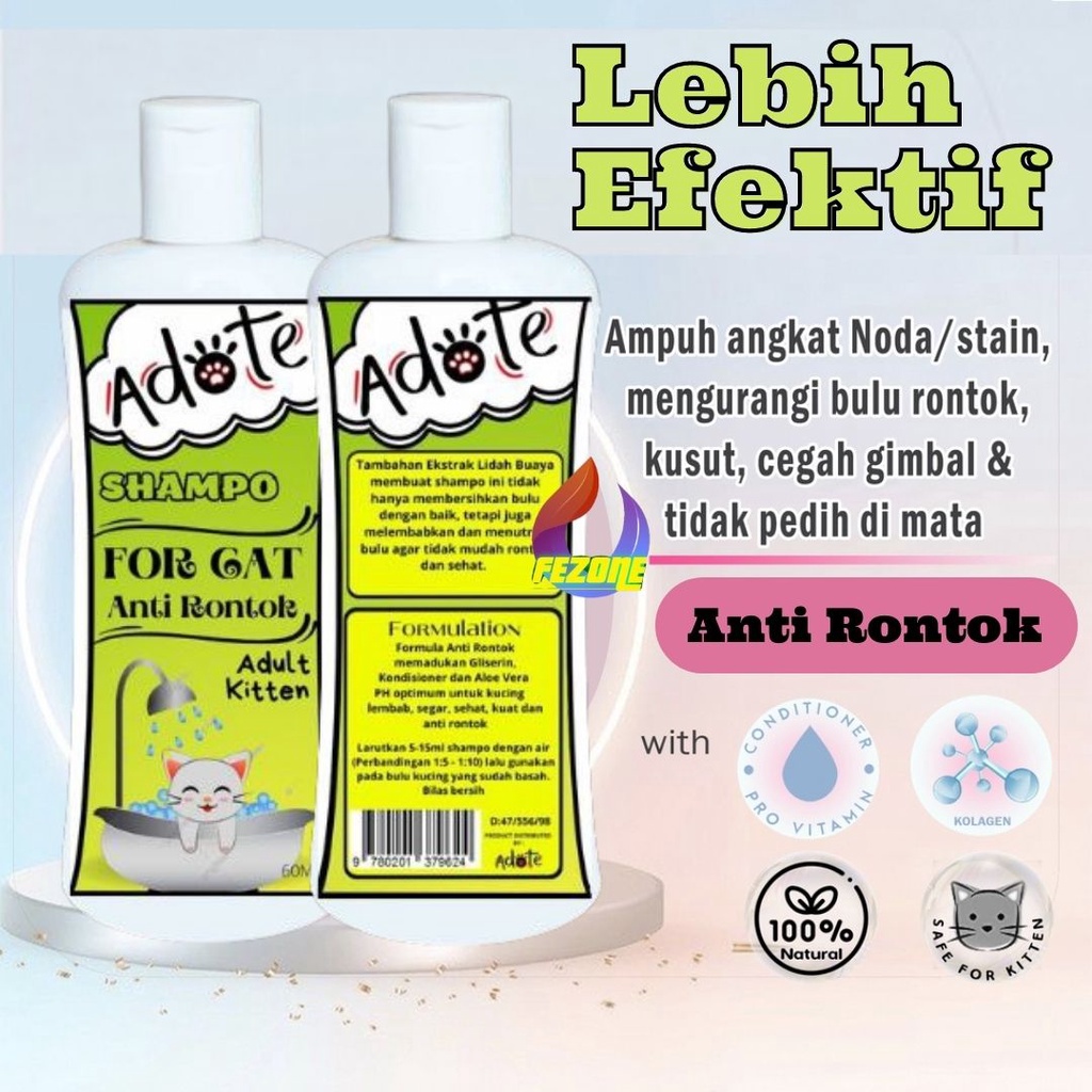 Shampoo Kucing Anti Bulu Rontok Ampuh Hewan Peliharaan FEZONE