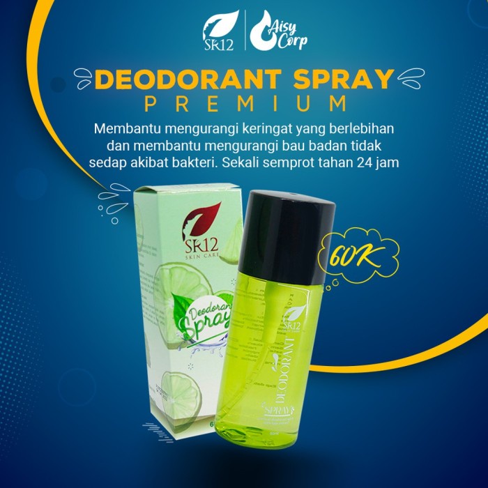 TERLARIS !! Deodorant Spray SR12 | USIR BAU BADAN | PEMUTIH KETIAK 60ml by SR 12