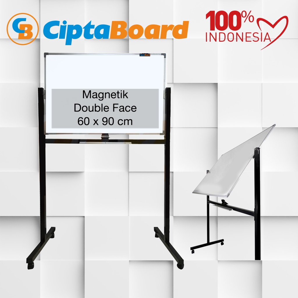 

Papan / Tulis / Whiteboard / Standing / Magnet / Double Face / Cipta / 60 x 90 cm