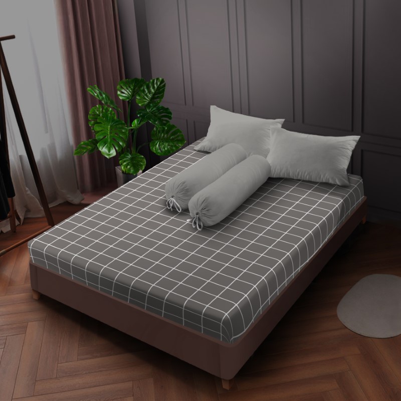 Kintakun Sprei Flat 160/180/200 Wiyata Aesthetic Dluxe Microtex Abu