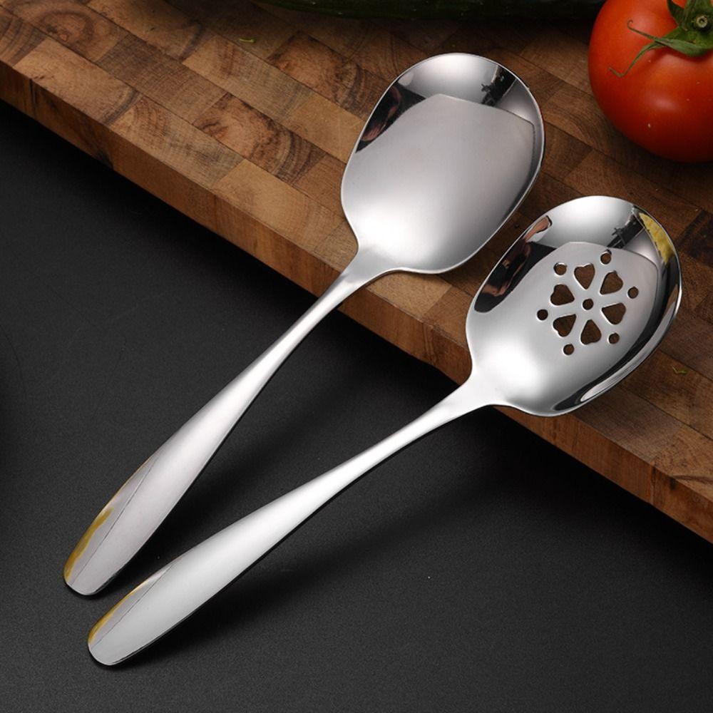 NICKOLAS1 Serving Spoon Restaurant Cooking Stainless Steel Alat Makan Peralatan Prasmanan