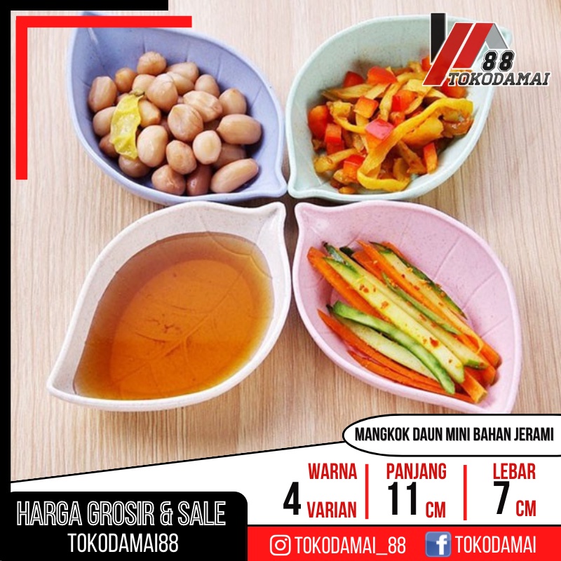 Mangkok Daun Mini untuk Saus dan Kecap Bentuk Daun banyak Warna Murah Import