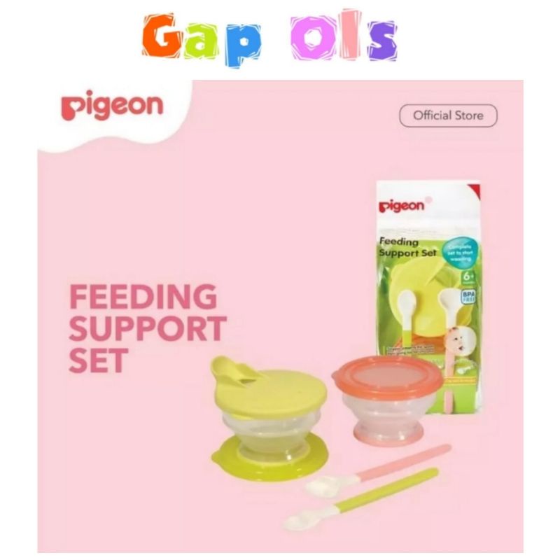 PIGEON Feeding Support Set PIGEON Feeding Set PIGEON Alat Makan Bayi