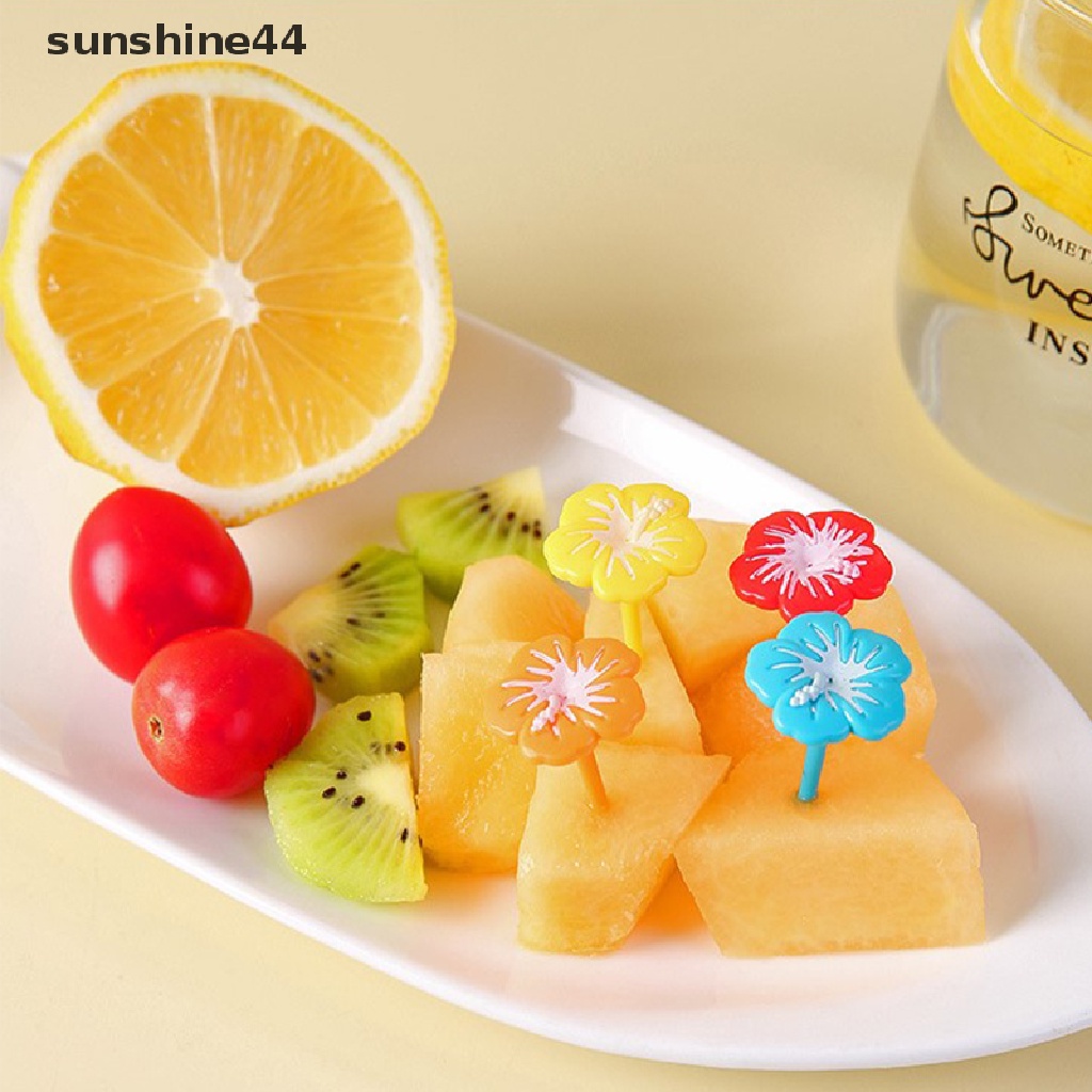 Sunshine 12 / 20Pcs / Set Tusukan Makanan / Snack / Kue / Buah Mini Motif Kartun Hewan Untuk Anak