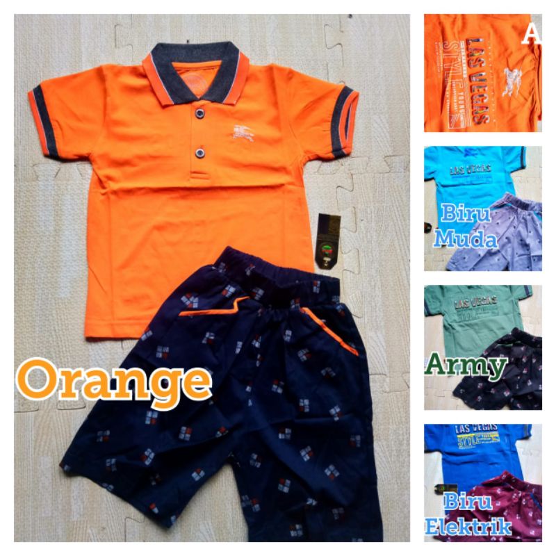 SETELAN ANAK COWOK GUGO KERAH USIA 1-3 TAHUN SIZE 1-3 / SETELAN GUGO KIDS KERAH CELANA KATUN