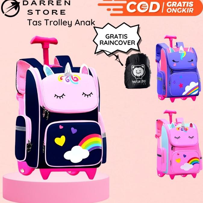 Tas Koper Anak Perempuan Tas Trolley Anak SD - 160492 Unicorn