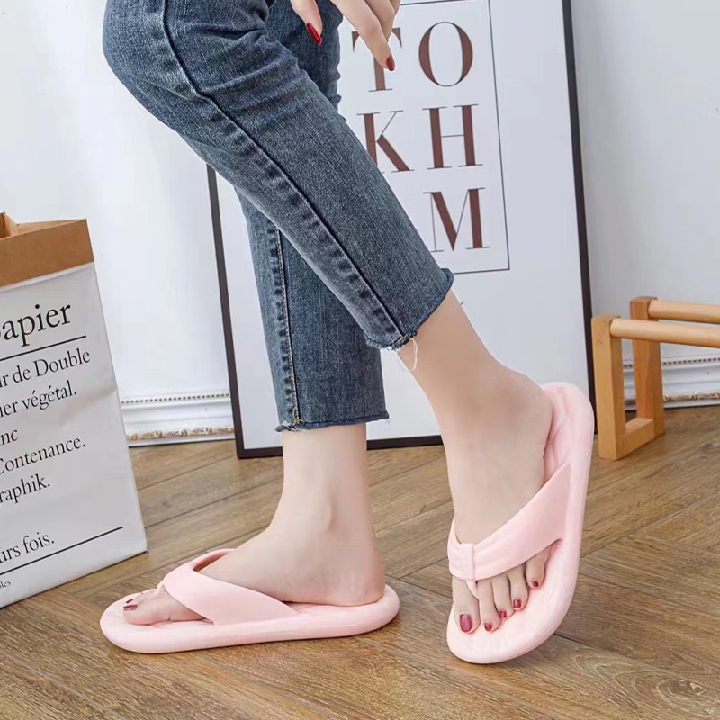 Gobra ♕ SA023 Sandal Wanita Sandal Jepit Polos Warna Import Model Kekinian Fashion Korea Wanita Bahan Rubber Anti Sakit