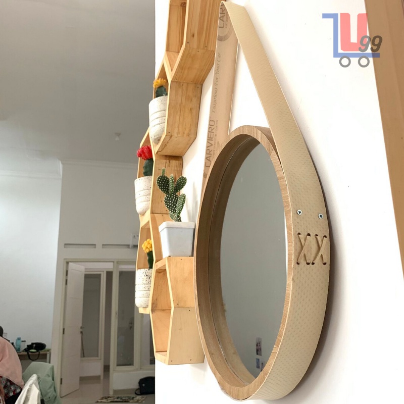 Cermin Bulat Gantung Aesthetic Cermin Dinding Gantung Minimalis Sabuk Strap Warna Kayu Dekorasi Dinding Estetik Unik Perlengkapan Dekorasi Kaca Untuk Selfi Cermin Untuk Kamar Kaca Dandan Rias Estetik Hanging Mirror Premium Termurah