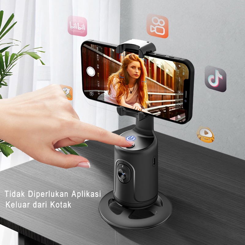 GROTIC Gimbal Handphone Stabilizer 360°AI Face Tracking Gesture Control P01-4