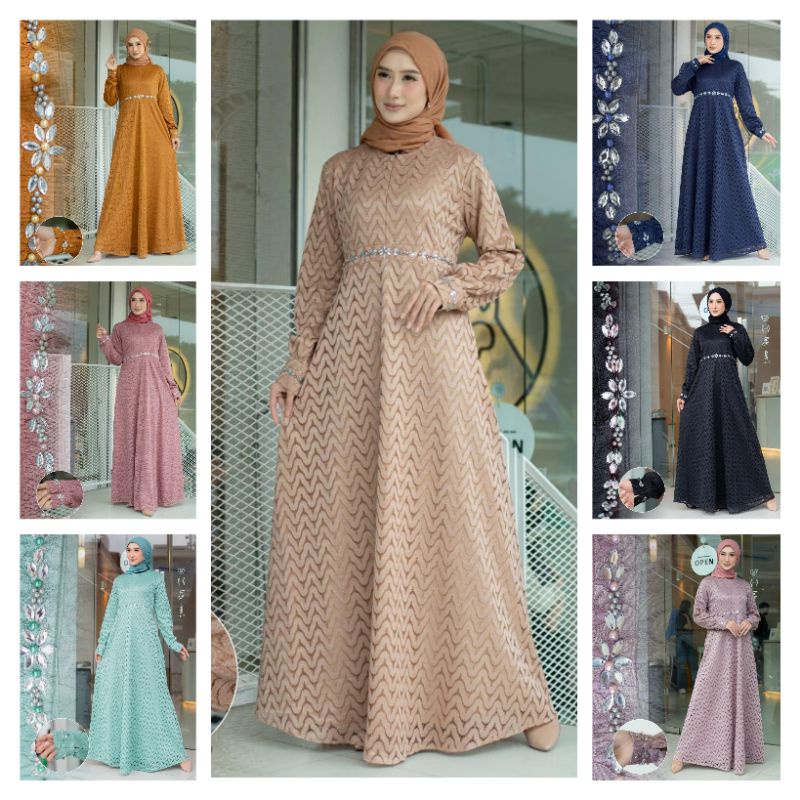 gamis Nayla djm / gamis murah / gamis modern / gamis brokat / gamis pesta / gamis jumbo / gamis busu