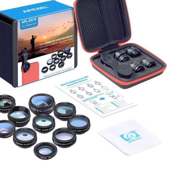 Apexel APL-DG10 Universal 10 in 1 Lensa Portable for Smartphone
