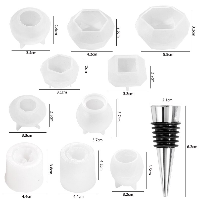 Cetakan Botol Wine Handmade DIY Bentuk Geometri Asimetris Bahan Silikon