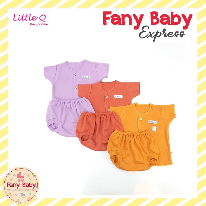 LITTLE QUEEN SETELAN BAJU PENDEK &amp; CELANA POP POLOS GIRL NB / RANDOM