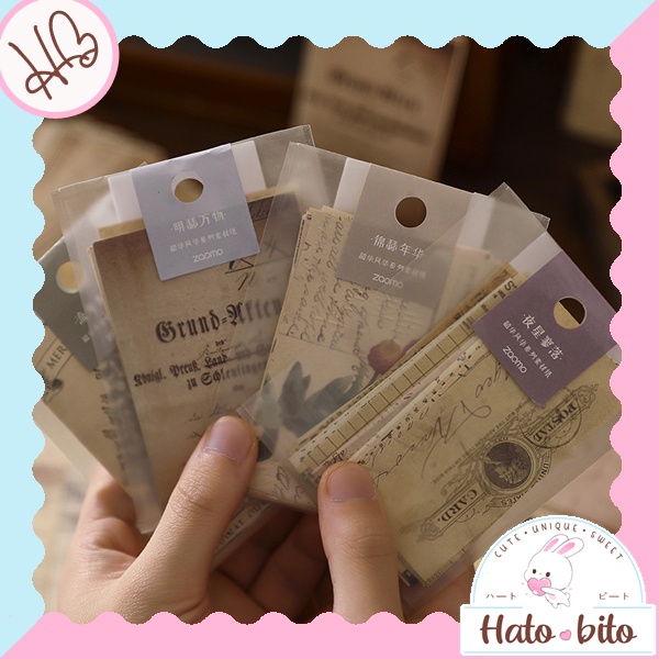 

1 set isi 30 lembar retro vintage deco art paper kertas hias jurnal scrapbook aesthetic HB1365